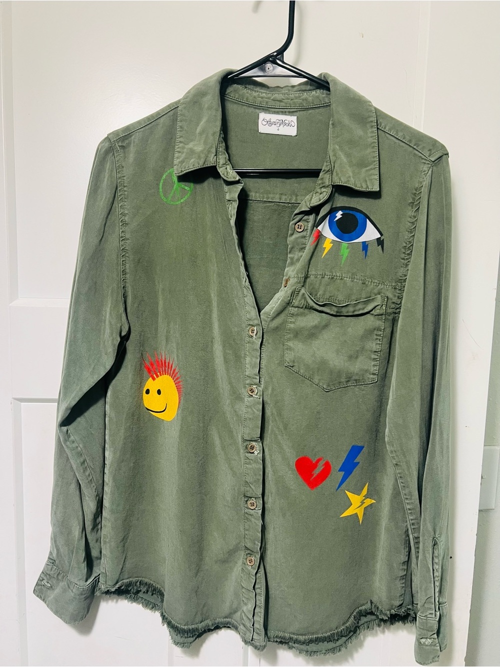 Lauren Moshi Sloane Color Punk Happy Eye Streetwear Shirt Edgy Y2K